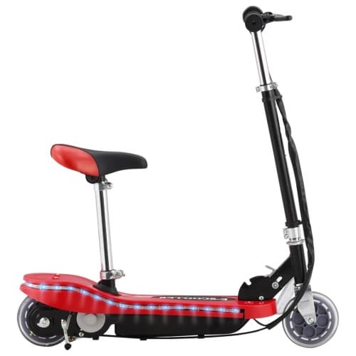 Sparkcykel med sits och LEDs för barn 120 W röd