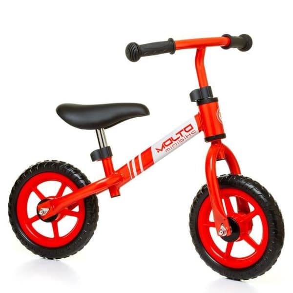 Cykel utan pedaler - Molto - Minicykel Röd - 10 tum - 2 till 5 år - Ultralätt
