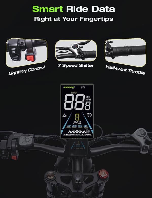 Tifgalop ES28 26" sähköpyörä, 48 V 18 Ah irrotettava akku, 1000 W fatbike