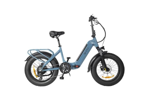 DYU FF500 500W Elcykel med feta däck, 70 km räckvidd, 20×4.0 terrängdäck, avtagbart 13,5 Ah batteri för äventyr och pendling