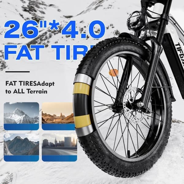 Tifgalop ES7 26" sähköpyörä paksuilla renkailla 750W 52V 19Ah Toimintasäde 40-90 KM