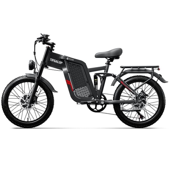 Tifgalop F7 sähkömaastopyörä kahdella moottorilla, 2000 W 52 V 24 Ah, paksurenkainen sähköpyörä