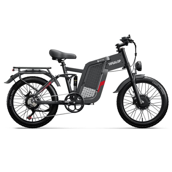 Tifgalop F7 sähkömaastopyörä kahdella moottorilla, 2000 W 52 V 24 Ah, paksurenkainen sähköpyörä