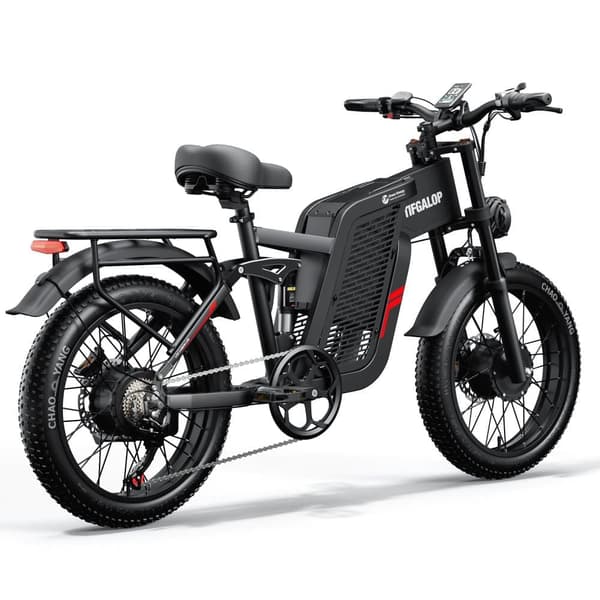 Tifgalop F7 sähkömaastopyörä kahdella moottorilla, 2000 W 52 V 24 Ah, paksurenkainen sähköpyörä