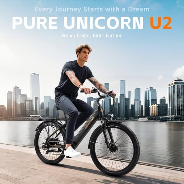 PURE UNICORN U2 27,5" sähköpyörä, läpiajo, 48 V 12,8 Ah akku