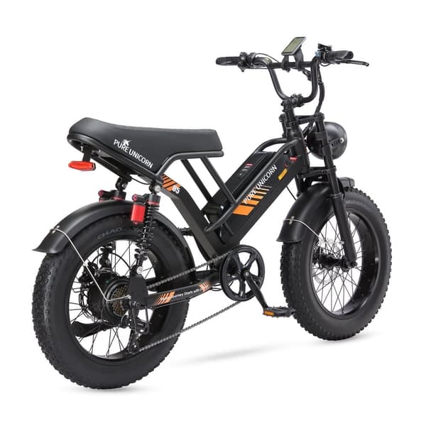 Sähköpyörä 20" PURE UNICORN U5, 1000W 19.2Ah, Moto Style, Musta