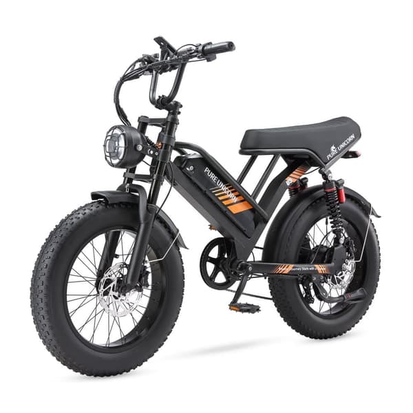 Fet elcykel 20" PURE UNICORN U5, 1000W 19.2Ah, Moto Style, Svart
