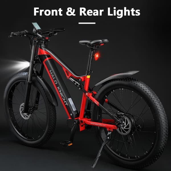 Elcykel HALO KNIGHT H03, 48V 1000W 19.2Ah, 27.5", Röd