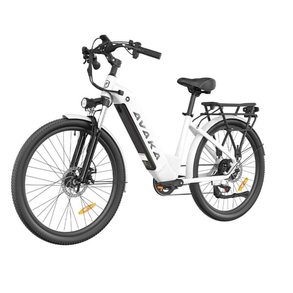 Elektrisk bypendlercykel AVAKA K200, 350W 48V 12AH, Låst 25 km/t, Hvid