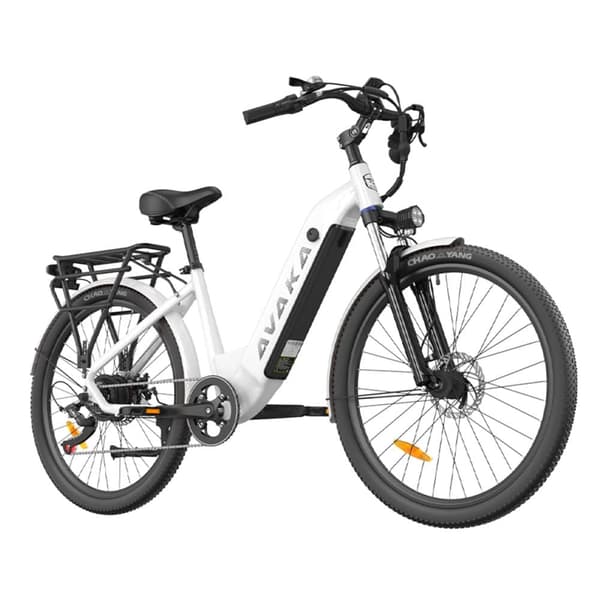 Elektrisk bypendlercykel AVAKA K200, 350W 48V 12AH, Låst 25 km/t, Hvid