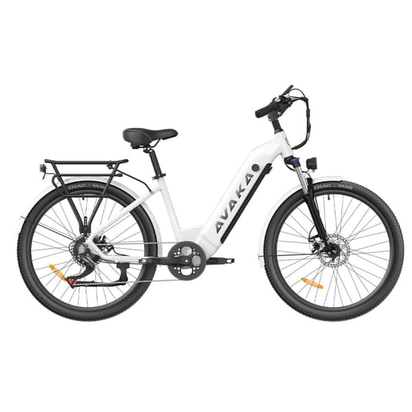 Elektrisk bypendlercykel AVAKA K200, 350W 48V 12AH, Låst 25 km/t, Hvid