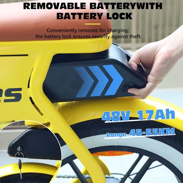 Hidoes HD-C8 Elcykel för Damer, 700W 48V 17Ah, Gul