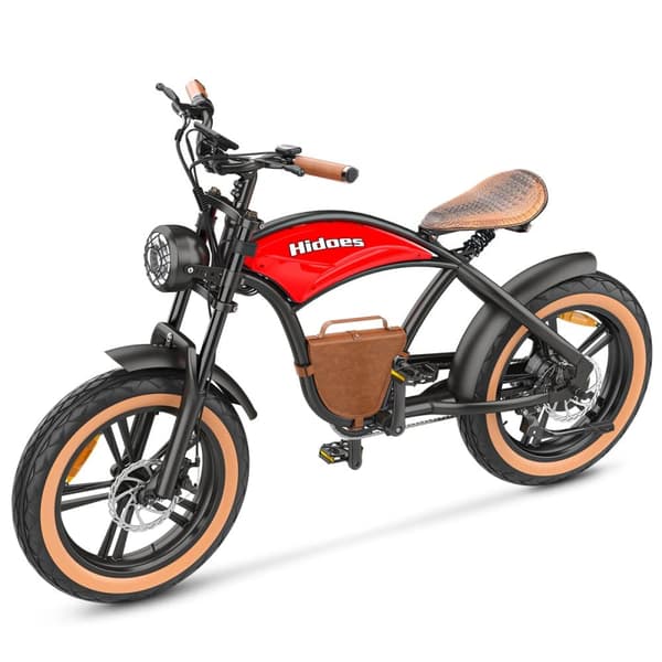 Elektrisk fatbike Hidoes B10, 1000W 48V 13Ah, Cowboy-stil, Rød