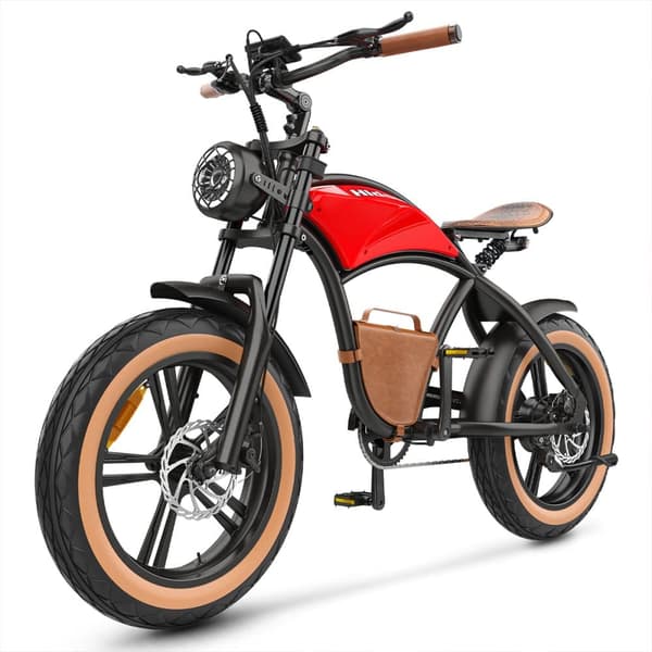 Elcykel Hidoes B10, 1000W 48V 13Ah, Cowboystil, Röd