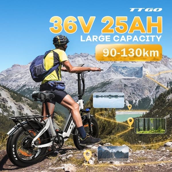 Taittuva sähköpyörä TTGO F6, 250 W, vääntömomentti 45 Nm, 25 Ah, vihreä