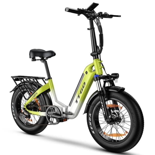 Taittuva sähköpyörä TTGO F6, 250 W, vääntömomentti 45 Nm, 25 Ah, vihreä