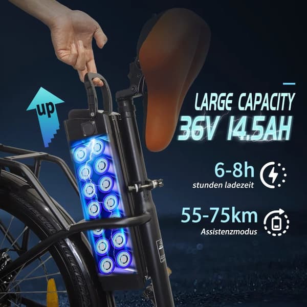 Elcykel til byen TTGO YY-26ST, 350W 36V 14.5Ah, Shimano 6S