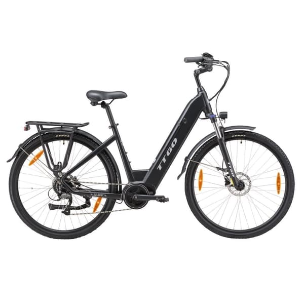Elcykel TTGO ZZ-28ST, Bafang mittdriven 250W motor, 36V 20Ah Svart