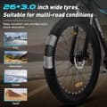 Miniatyrbild 5 av 6: HITWAY Elcykel 26*3,0 Big Inch, City Mountain Bike, E-Bike Avtagbart litiumbatteri 48V15Ah - 7 hastigheter