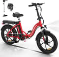 Miniatyrbild 1 av 6: COLORWAY hopfällbar elcykel 20" - 36V/12Ah batteri - 250W motor - 7 hastigheter - Röd