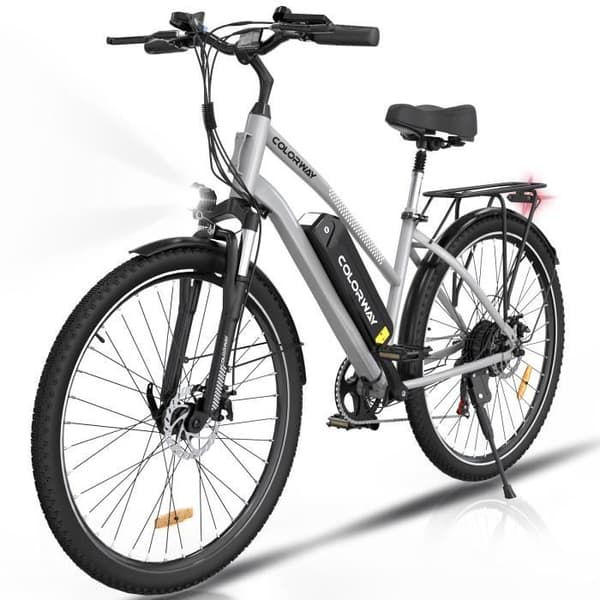 COLORWAY Elcykel 28" VAE - E-BIKE MTB Avtagbart batteri 36V 15Ah - 250W motor - Shimano 7 Speeds - Silver