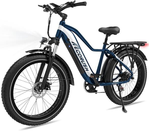 VAE elcykel - ECORUSH ECO R1 - 26" x 4.0 Big Tires - Avtagbart batteri 48V 13Ah, 250W, 7-växlad, MTB