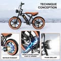 Miniatyrbild 4 av 4: COLORWAY BK29 Elcykel, 20" E-BIKE för all terräng med 4.0 Fat Tire, 250W motor och 48V 15Ah batteri, Shimano 7 Speed