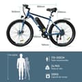 Miniatyrbild 4 av 4: HITWAY elcykel VAE Blå, elektrisk mountainbike, 26" x 3.0 City E-Bike, löstagbart 48V15AH litiumbatteri, Shimano 7 Speed