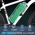 Miniatyrbild 2 av 4: HITWAY elcykel VAE Vit, elektrisk mountainbike, 26" x 3.0 City E-Bike, löstagbart 48V15AH litiumbatteri, Shimano 7 hastigheter