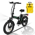Miniatyrbild 1 av 4: HITWAY hopfällbar elcykel 20" E-cykel Svart-Grön - 36V batteri - 11,2Ah - LCD-skärm+HITWAY gul väska