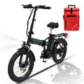 Miniatyrbild 1 av 4: HITWAY hopfällbar elcykel 20" E-cykel Svart-Grön - 36V batteri - 11,2Ah - LCD-skärm+HITWAY Röd Väska