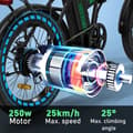 Miniatyrbild 3 av 4: HITWAY hopfällbar elcykel 20" elcykel svart-grön - 36V batteri - 11,2Ah - LCD-skärm+HITWAY grön väska