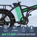 Miniatyrbild 4 av 4: HITWAY hopfällbar elcykel 20" elcykel svart-grön - 36V batteri - 11,2Ah - LCD-skärm+HITWAY grön väska