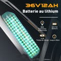 Miniatyrbild 3 av 4: VAE elcykel - HITWAY - Vit - 28" - Avtagbart batteri 250W 36V 12Ah - Shimano 7 hastigheter - Elektrisk mountainbike