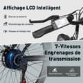 Miniatyrbild 3 av 6: VAE elcykel - HITWAY - Svart - 28" - Avtagbart batteri 250W 36V 12Ah - Shimano 7 hastigheter - Elektrisk mountainbike