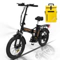 Miniatyrbild 1 av 4: HITWAY hopfällbar elcykel 20" elcykel svart-orange - 36V batteri - 11,2Ah - LCD-skärm+HITWAY gul väska