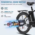 Miniatyrbild 4 av 6: HITWAY Elcykel 26*3,0 Big Inch, City Mountain Bike, E-Bike Avtagbart litiumbatteri 48V15Ah - 7 hastigheter