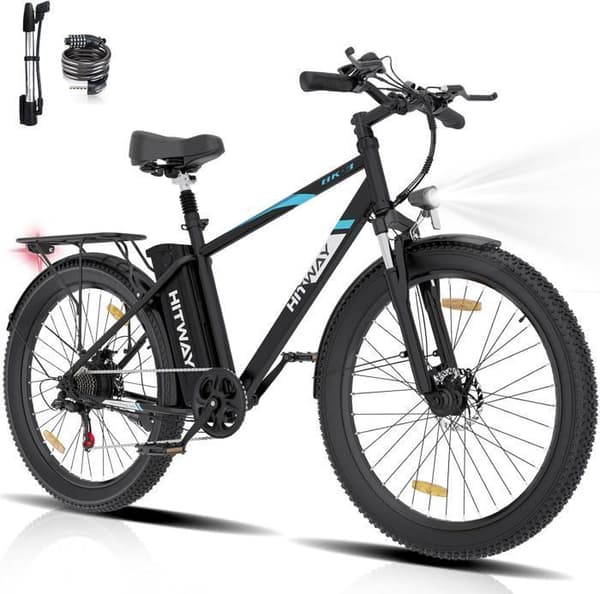 HITWAY Elcykel 26*3,0 Big Inch, City Mountain Bike, E-Bike Avtagbart litiumbatteri 48V15Ah - 7 hastigheter