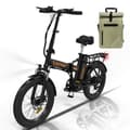 Miniatyrbild 1 av 4: HITWAY hopfällbar elcykel 20" elcykel svart-orange - 36V batteri - 11,2Ah - LCD-skärm+HITWAY grön väska