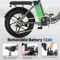 Miniatyrbild 3 av 6: COLORWAY hopfällbar elcykel 20" - 36V/12Ah batteri - 250W motor - 7 hastigheter - Silver