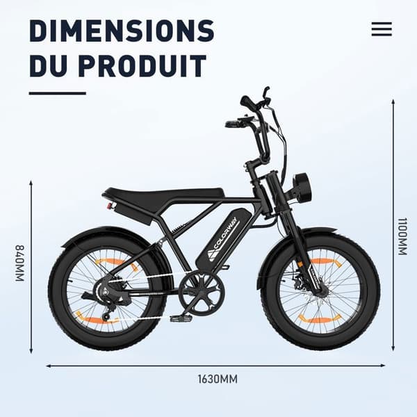VAE elcykel - COLORWAY - Svart - 20" med 4.0 Fat Tire - Avtagbart 36V 12Ah batteri - All Terrain E-BIKE - Elektrisk MTB