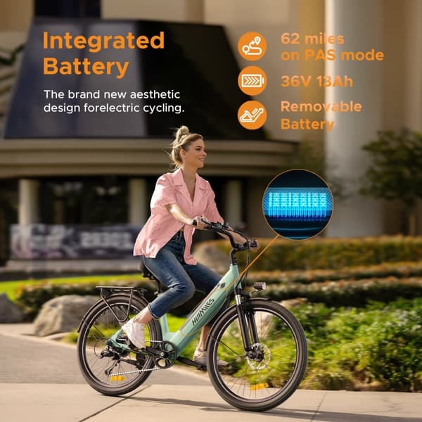 ENGWE HillMiles MileCity 1, 26" Step Through Elcykel, 250W Motor, Max 100KM, 36V 13Ah Batteri, 25 KM/H, 7 Växlar , Perfekt För Stadspendling