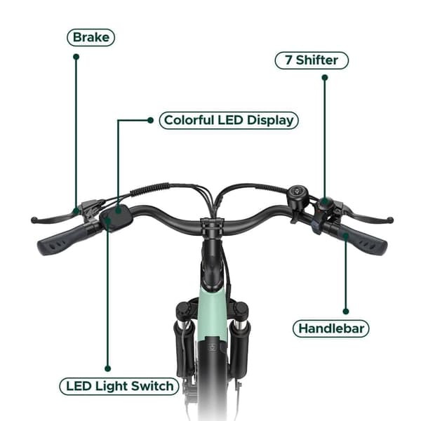 ENGWE HillMiles MileCity 1, 26" Step Through Elcykel, 250W Motor, Max 100KM, 36V 13Ah Batteri, 25 KM/H, 7 Växlar , Perfekt För Stadspendling
