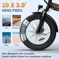 Miniatyrbild 4 av 4: HITWAY 20" hopfällbar elcykel E-cykel Svart-Orange - 36V batteri - 11,2Ah - LCD-skärm - Gratis cykelpump