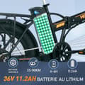Miniatyrbild 2 av 4: HITWAY 20" hopfällbar elcykel E-cykel Svart-Orange - 36V batteri - 11,2Ah - LCD-skärm - Gratis cykelpump