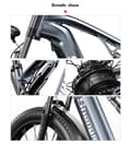 Miniatyrbild 9 av 11: Shengmilo MX05 elcykel för vuxna 1000W motor 26*3,0 tum breda däck 17,5AH batteri 42 km/h 90 km hydraulisk skivbroms elcykel