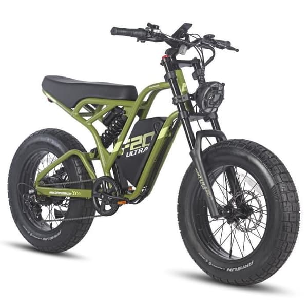 FAFREES F20 Ultra Elcykel - 750W Motor 48V25AH Assistans Räckvidd 140KM Mekanisk Skivbroms - Svart Grön