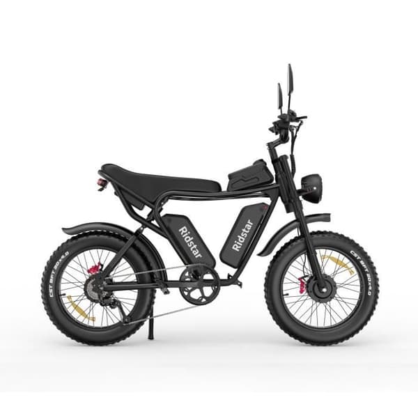 Ridstar Q20 Elcykel - Dubbelmotorer 750W*2 Dubbelbatterier 48V20Ah*2 20" Däck Hydrauliska skivbromsar - Svart