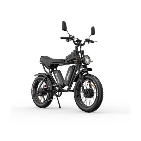 Ridstar Q20 Elcykel - Dubbelmotorer 750W*2 Dubbelbatterier 48V20Ah*2 20" Däck Hydrauliska skivbromsar - Svart