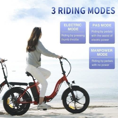 FAFREES F20 - Elcykel - 20" Hjul - Motor 250W - Batteri 36V 15AH - Röd